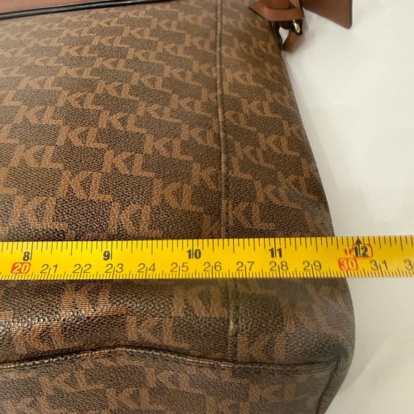 Karl Lagerfeld Brown Monogram Adjustable Crossbody Bag - Picture 13 of 16